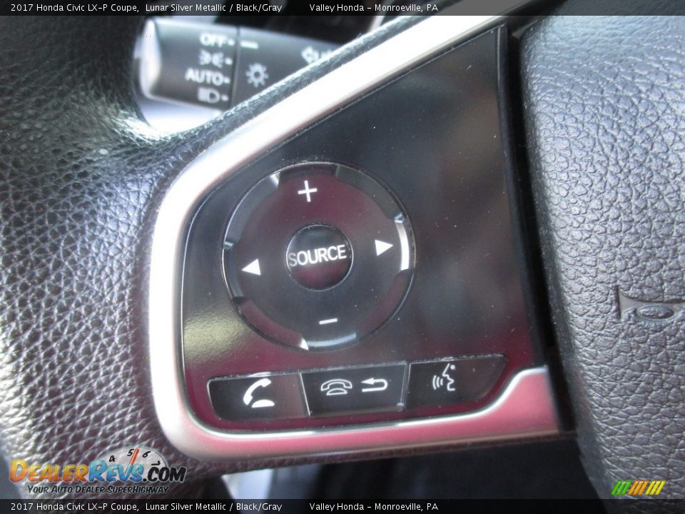 2017 Honda Civic LX-P Coupe Lunar Silver Metallic / Black/Gray Photo #18
