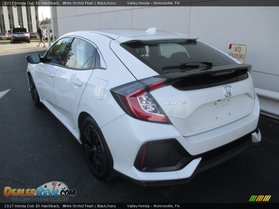 2017 Honda Civic EX Hatchback White Orchid Pearl / Black/Ivory Photo #3