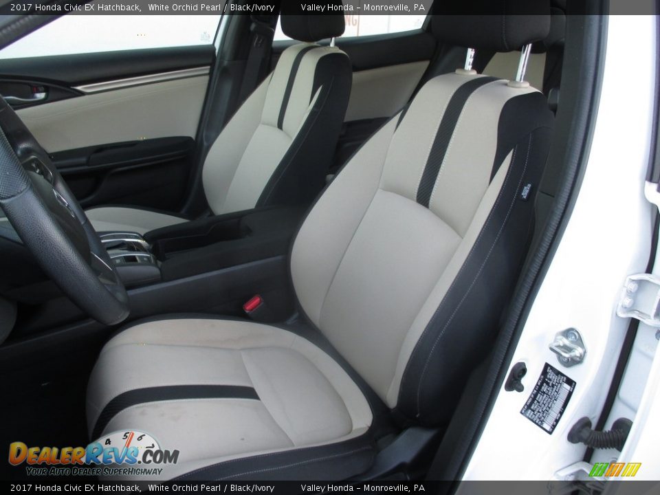 2017 Honda Civic EX Hatchback White Orchid Pearl / Black/Ivory Photo #11