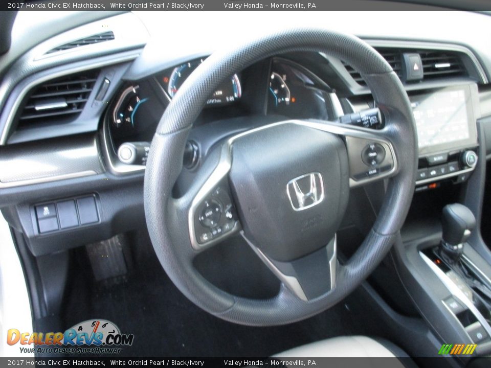 2017 Honda Civic EX Hatchback White Orchid Pearl / Black/Ivory Photo #13