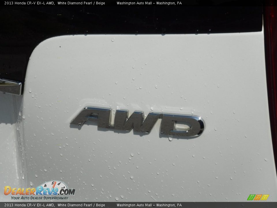 2013 Honda CR-V EX-L AWD White Diamond Pearl / Beige Photo #10