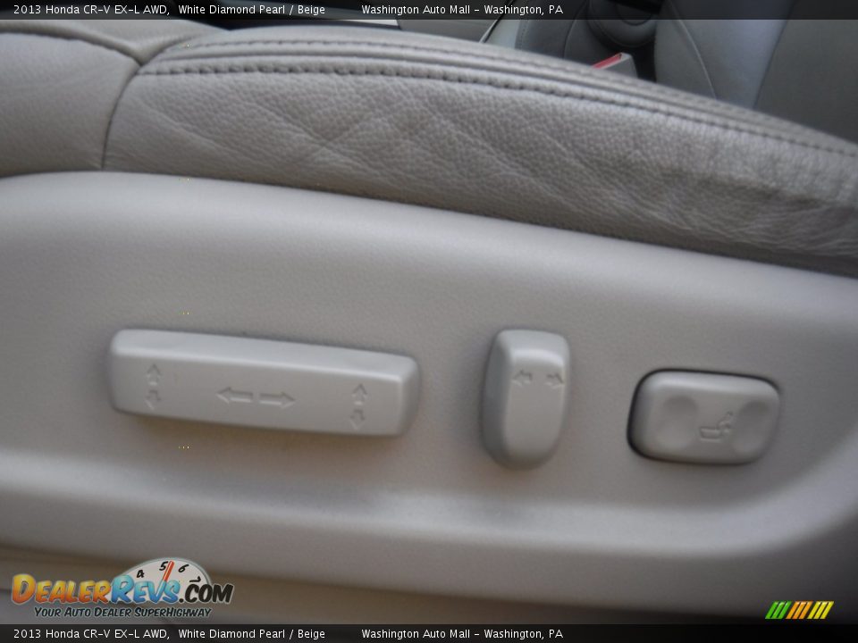 2013 Honda CR-V EX-L AWD White Diamond Pearl / Beige Photo #16