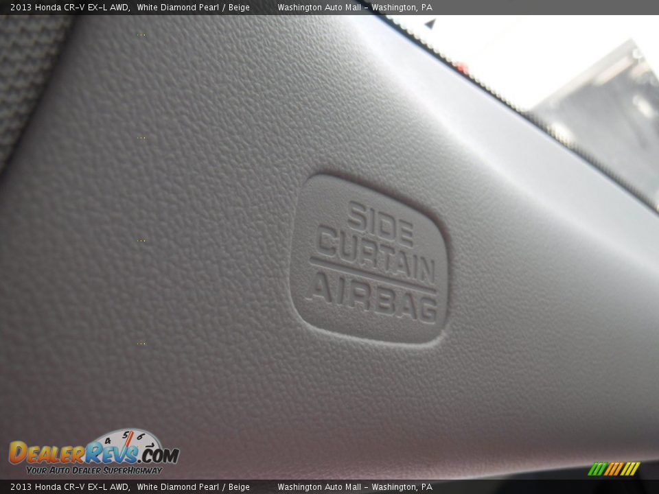 2013 Honda CR-V EX-L AWD White Diamond Pearl / Beige Photo #22