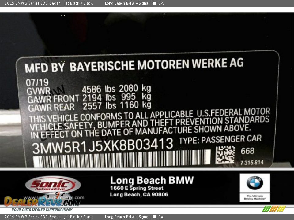 2019 BMW 3 Series 330i Sedan Jet Black / Black Photo #11