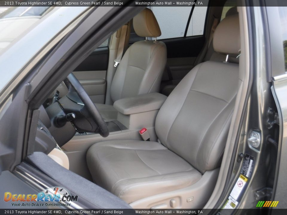 2013 Toyota Highlander SE 4WD Cypress Green Pearl / Sand Beige Photo #14