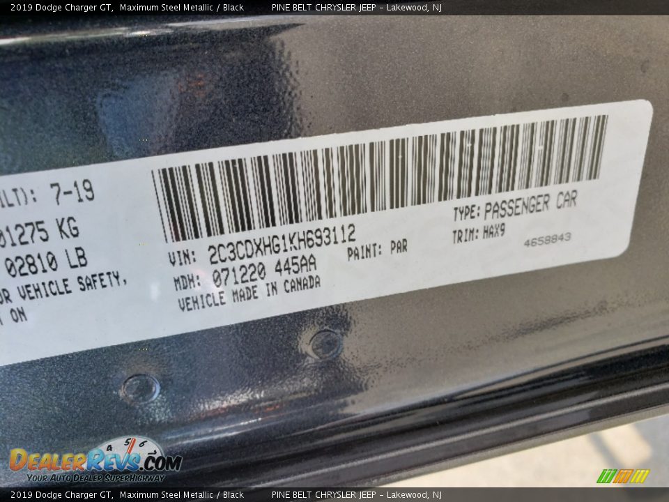 2019 Dodge Charger GT Maximum Steel Metallic / Black Photo #9