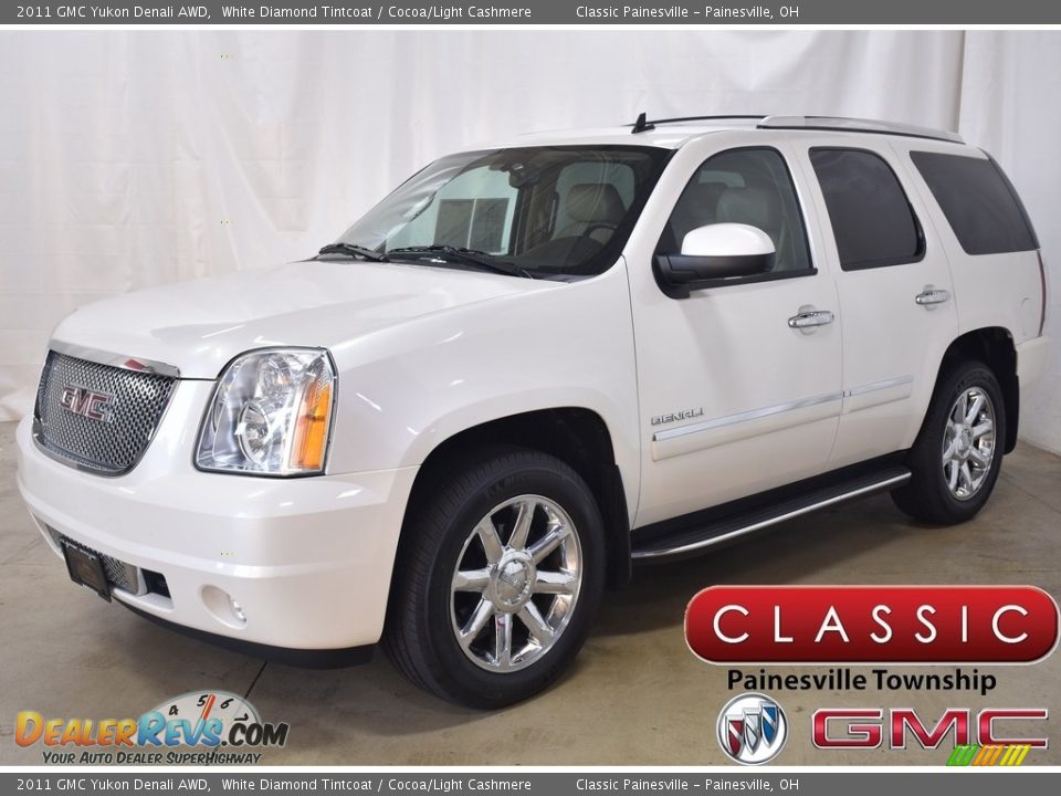 2011 GMC Yukon Denali AWD White Diamond Tintcoat / Cocoa/Light Cashmere Photo #1
