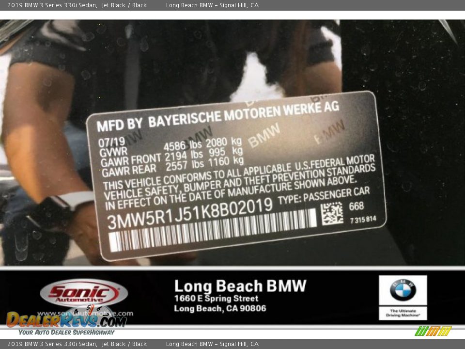 2019 BMW 3 Series 330i Sedan Jet Black / Black Photo #10