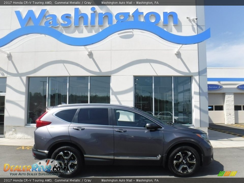 2017 Honda CR-V Touring AWD Gunmetal Metallic / Gray Photo #2