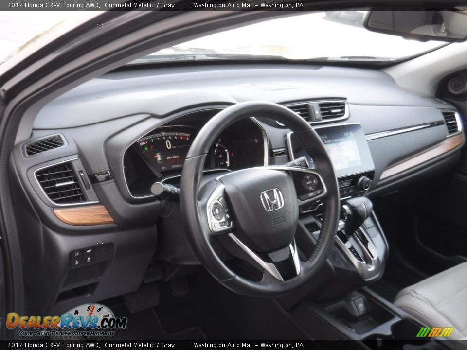 2017 Honda CR-V Touring AWD Gunmetal Metallic / Gray Photo #14