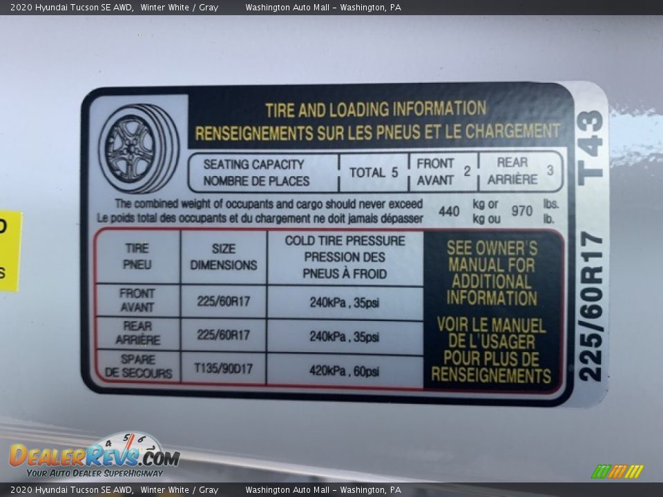2020 Hyundai Tucson SE AWD Winter White / Gray Photo #9