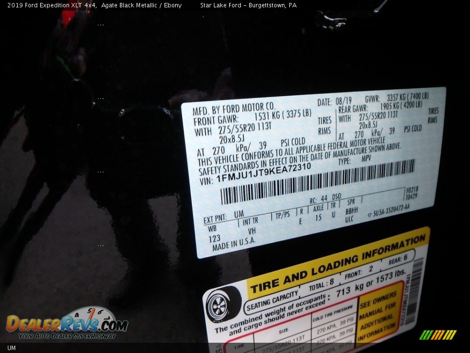 Ford Color Code UM Agate Black Metallic