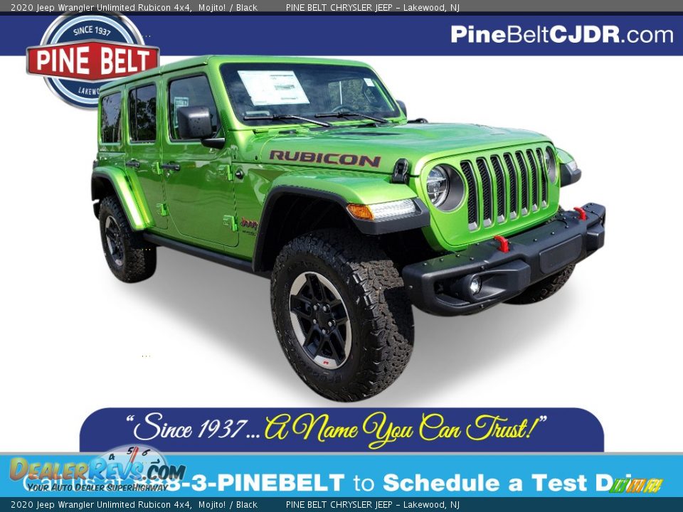 2020 Jeep Wrangler Unlimited Rubicon 4x4 Mojito! / Black Photo #1