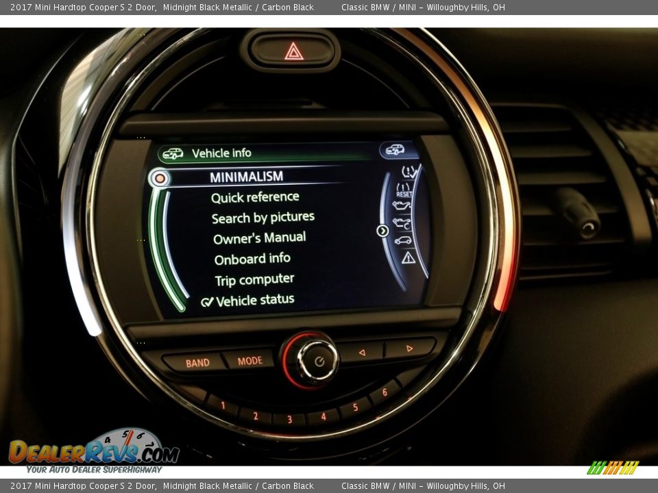 2017 Mini Hardtop Cooper S 2 Door Midnight Black Metallic / Carbon Black Photo #13