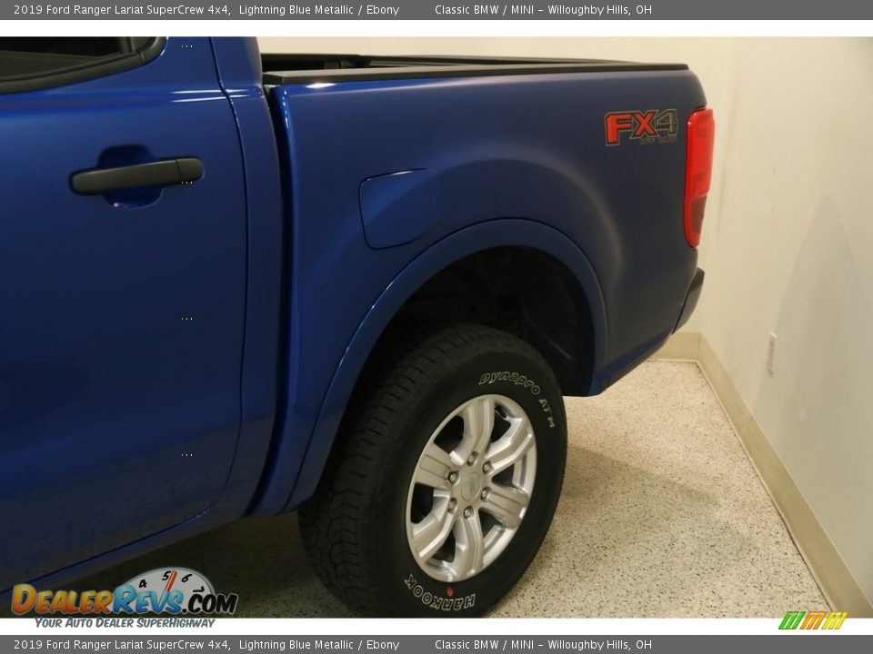 2019 Ford Ranger Lariat SuperCrew 4x4 Lightning Blue Metallic / Ebony Photo #4