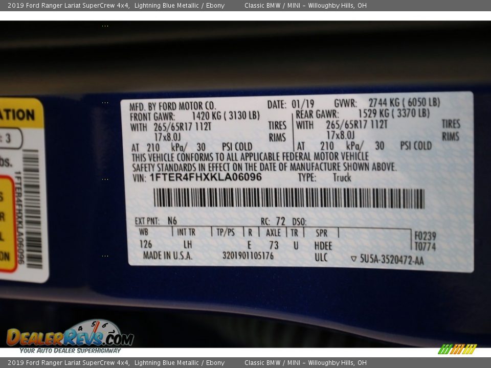 2019 Ford Ranger Lariat SuperCrew 4x4 Lightning Blue Metallic / Ebony Photo #23