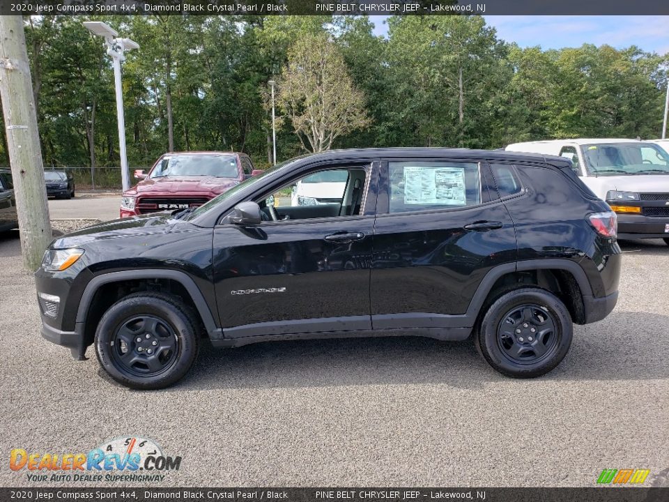 2020 Jeep Compass Sport 4x4 Diamond Black Crystal Pearl / Black Photo #3