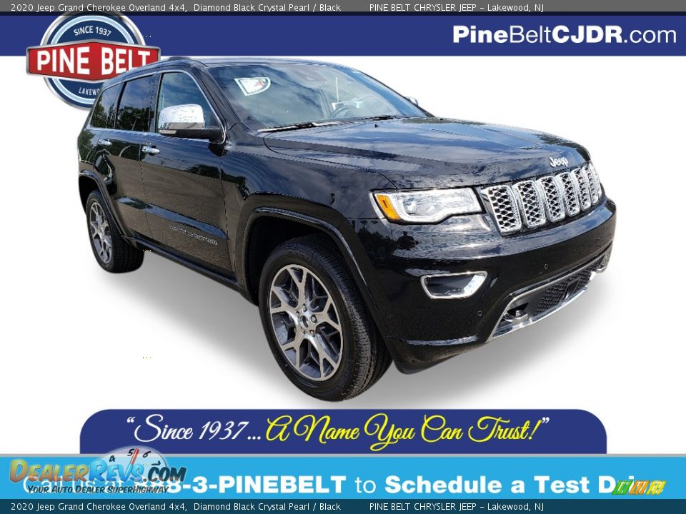 2020 Jeep Grand Cherokee Overland 4x4 Diamond Black Crystal Pearl / Black Photo #1