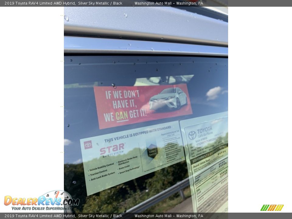 2019 Toyota RAV4 Limited AWD Hybrid Silver Sky Metallic / Black Photo #27