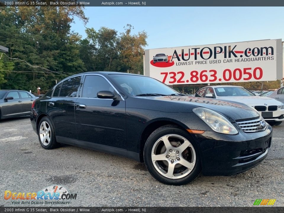 2003 Infiniti G 35 Sedan Black Obsidian / Willow Photo #1