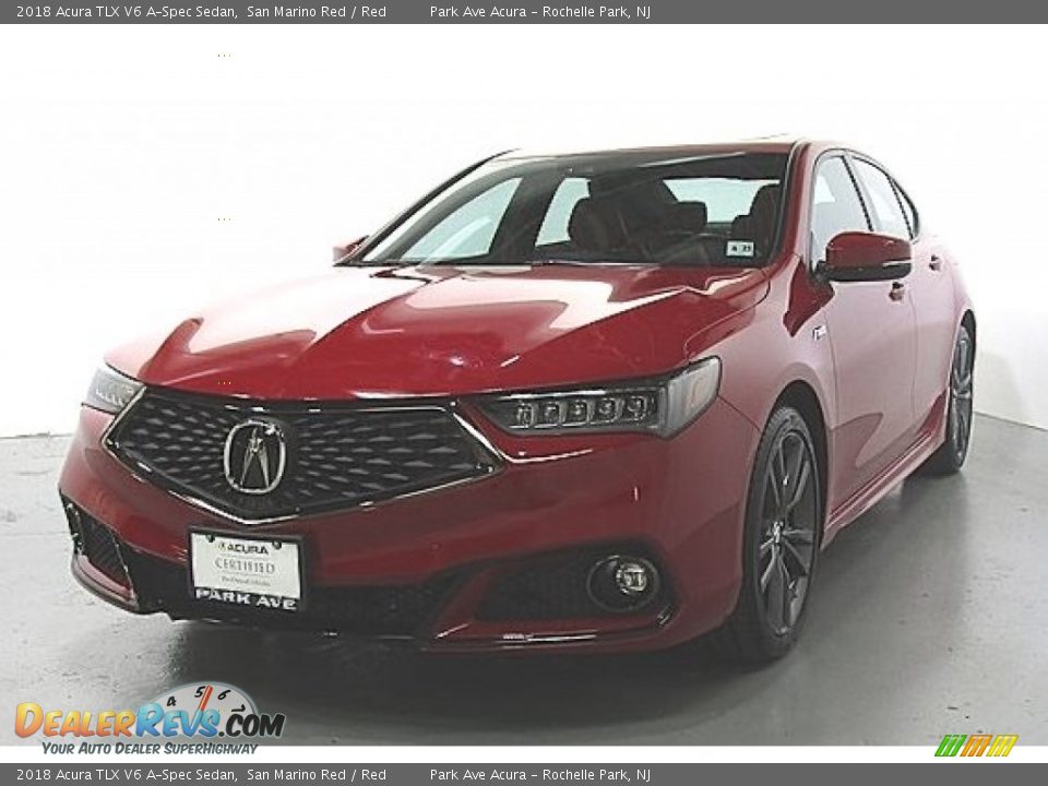 2018 Acura TLX V6 A-Spec Sedan San Marino Red / Red Photo #1