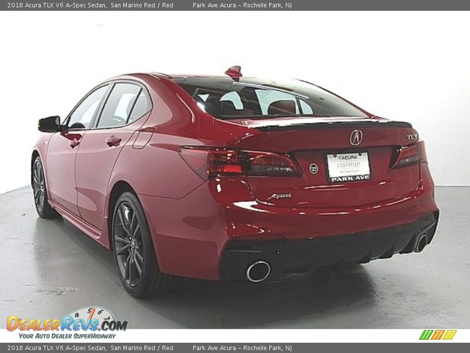 2018 Acura TLX V6 A-Spec Sedan San Marino Red / Red Photo #3