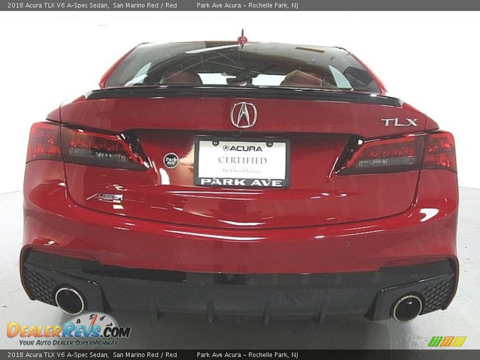 2018 Acura TLX V6 A-Spec Sedan San Marino Red / Red Photo #4