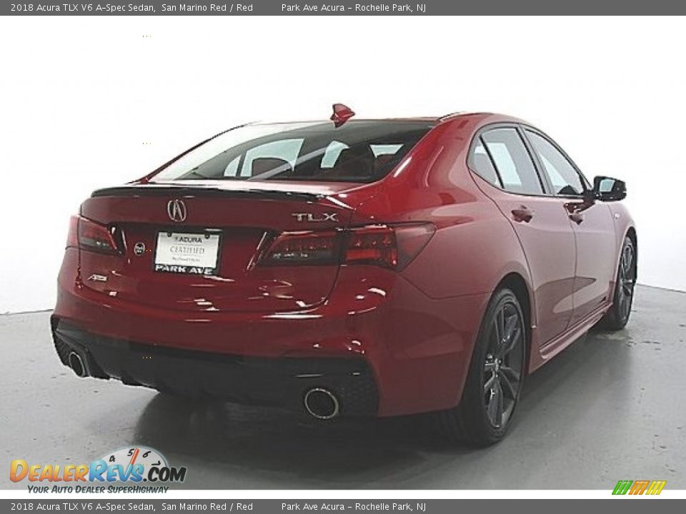 2018 Acura TLX V6 A-Spec Sedan San Marino Red / Red Photo #5
