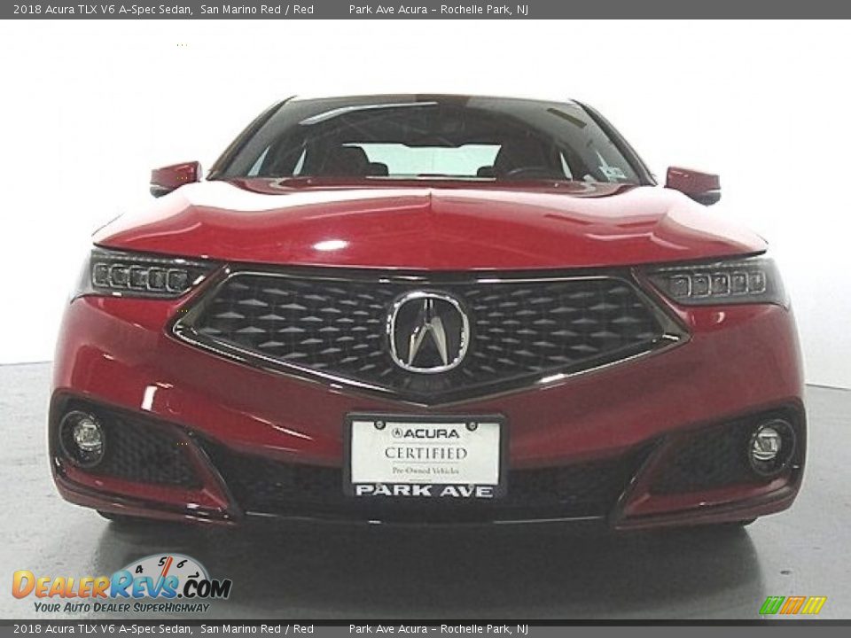 2018 Acura TLX V6 A-Spec Sedan San Marino Red / Red Photo #7