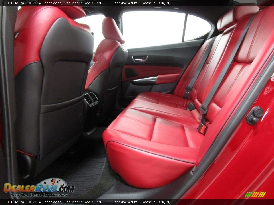 2018 Acura TLX V6 A-Spec Sedan San Marino Red / Red Photo #13