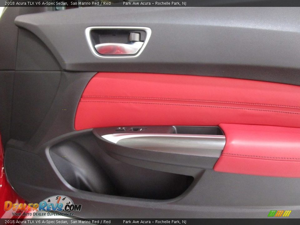 2018 Acura TLX V6 A-Spec Sedan San Marino Red / Red Photo #14