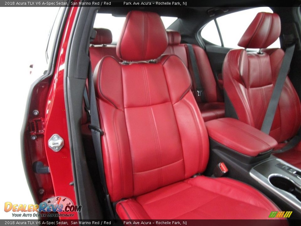 2018 Acura TLX V6 A-Spec Sedan San Marino Red / Red Photo #15