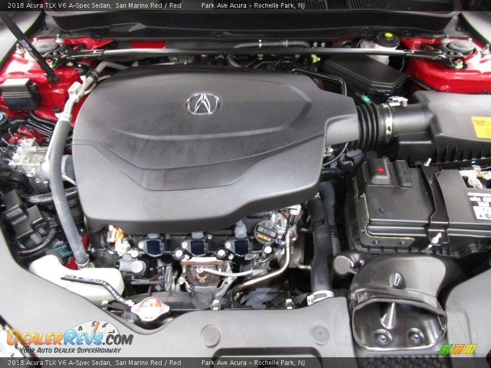 2018 Acura TLX V6 A-Spec Sedan San Marino Red / Red Photo #30