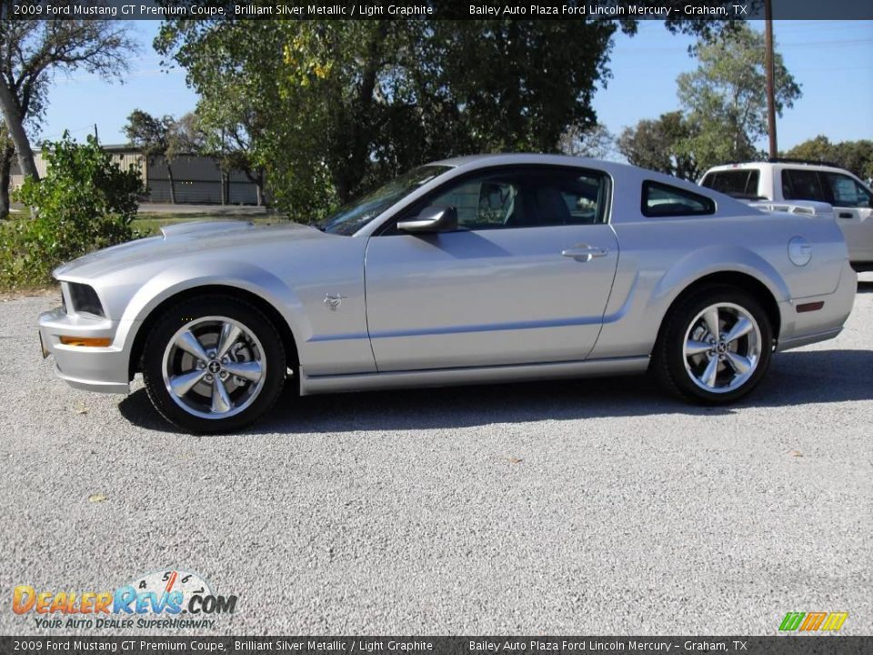 2009 Ford Mustang GT Premium Coupe Brilliant Silver Metallic / Light Graphite Photo #2
