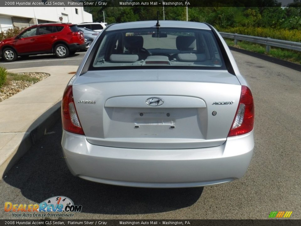 2008 Hyundai Accent GLS Sedan Platinum Silver / Gray Photo #8