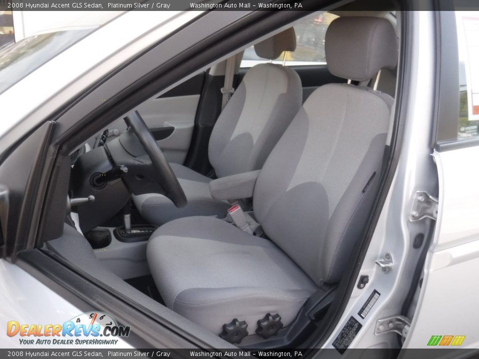 2008 Hyundai Accent GLS Sedan Platinum Silver / Gray Photo #12
