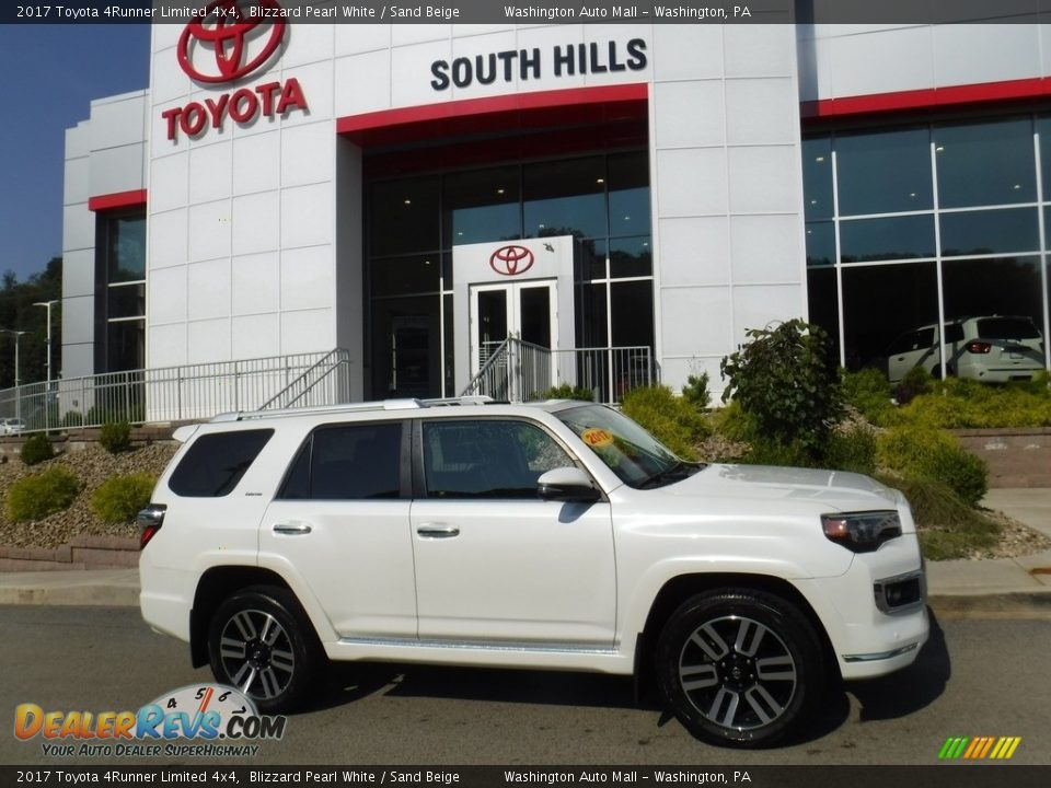 2017 Toyota 4Runner Limited 4x4 Blizzard Pearl White / Sand Beige Photo #2