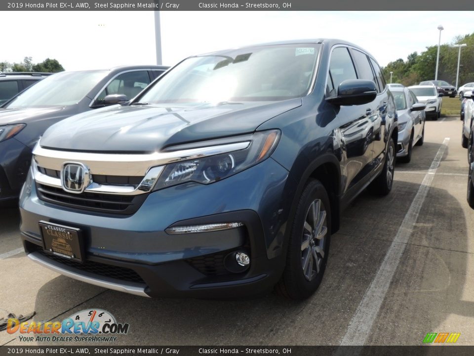 2019 Honda Pilot EX-L AWD Steel Sapphire Metallic / Gray Photo #1