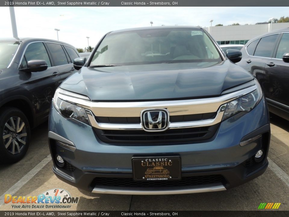2019 Honda Pilot EX-L AWD Steel Sapphire Metallic / Gray Photo #2