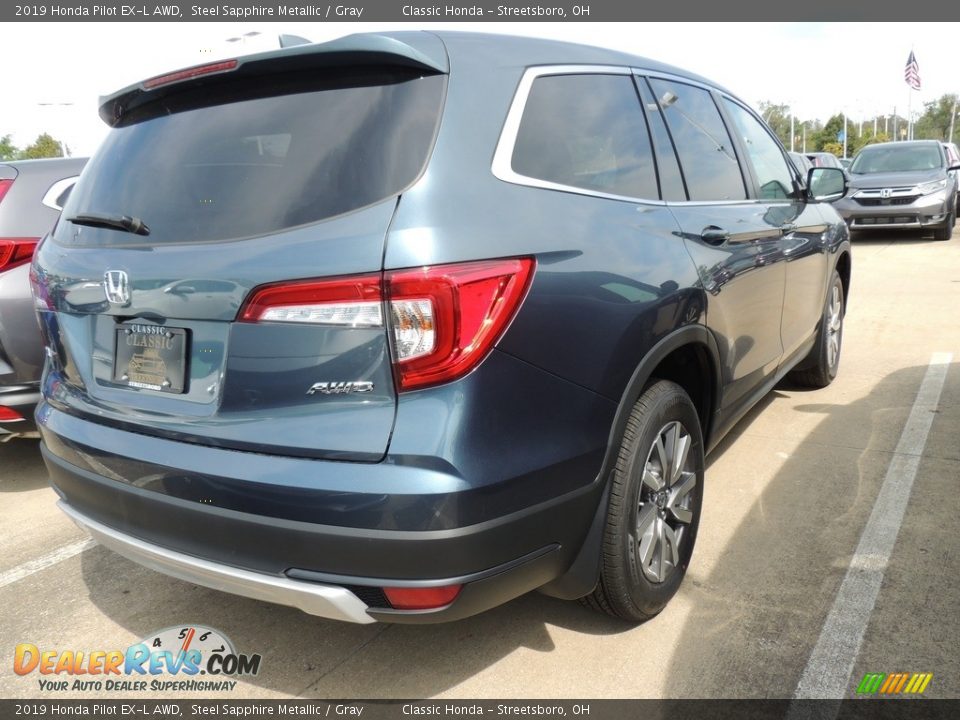 2019 Honda Pilot EX-L AWD Steel Sapphire Metallic / Gray Photo #4