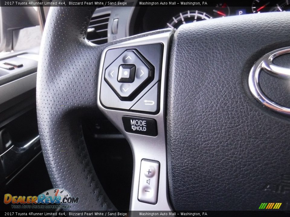 2017 Toyota 4Runner Limited 4x4 Blizzard Pearl White / Sand Beige Photo #24