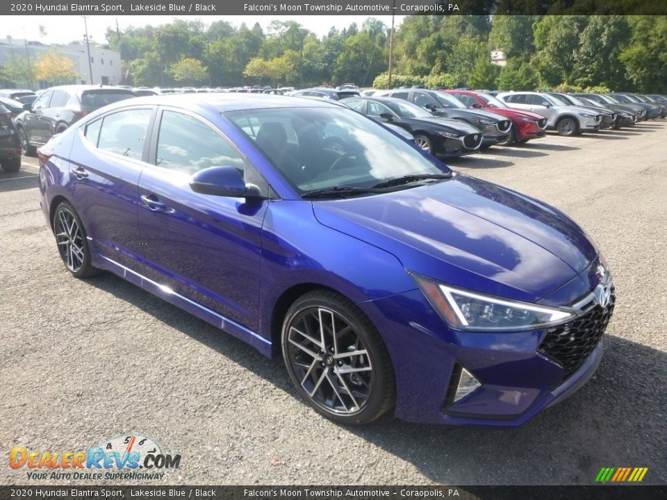 2020 Hyundai Elantra Sport Lakeside Blue / Black Photo #3