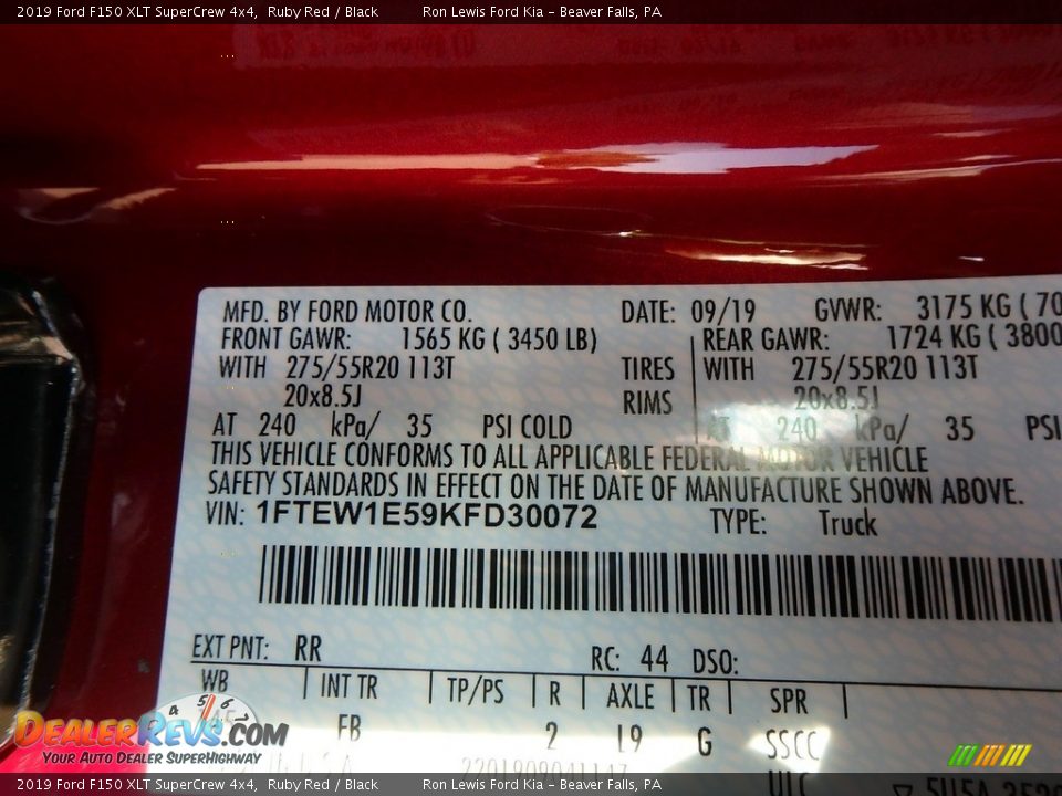 2019 Ford F150 XLT SuperCrew 4x4 Ruby Red / Black Photo #12