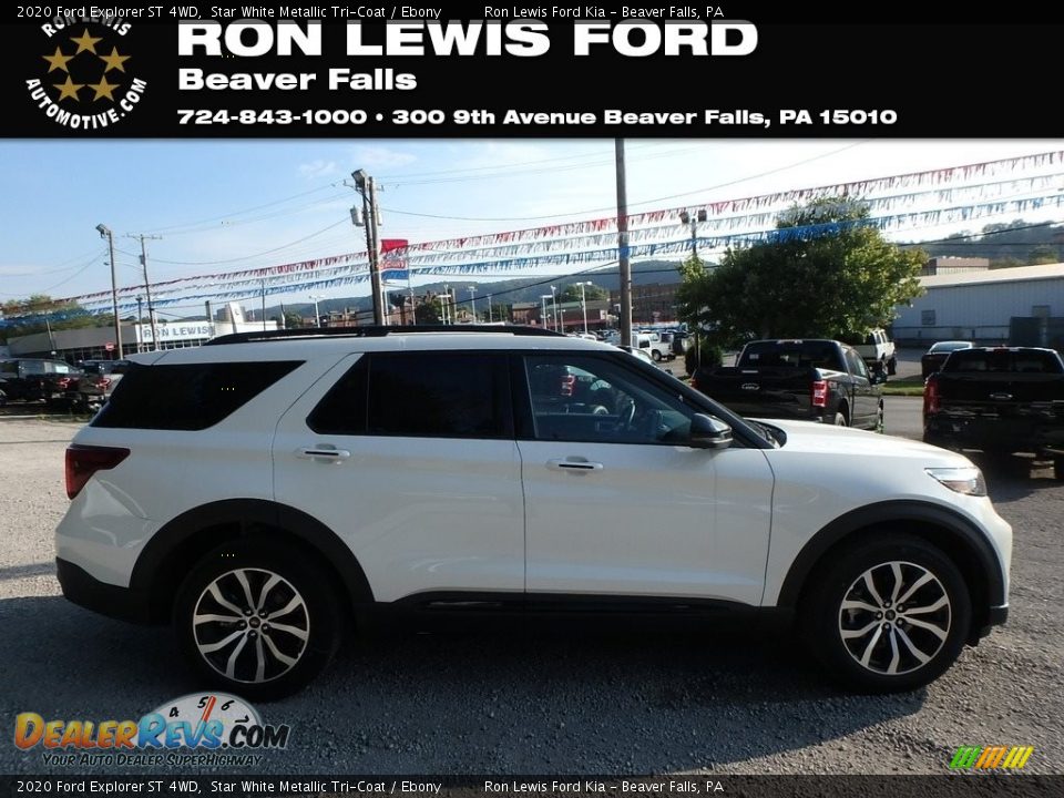 2020 Ford Explorer ST 4WD Star White Metallic Tri-Coat / Ebony Photo #1