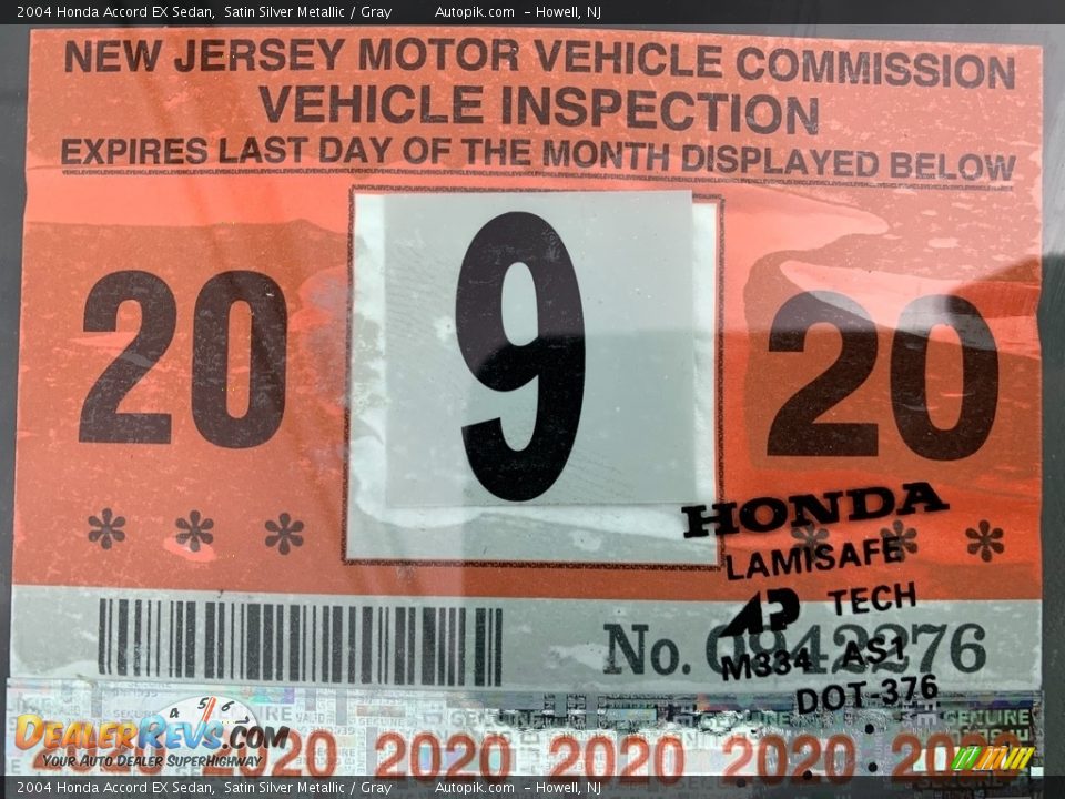 2004 Honda Accord EX Sedan Satin Silver Metallic / Gray Photo #9