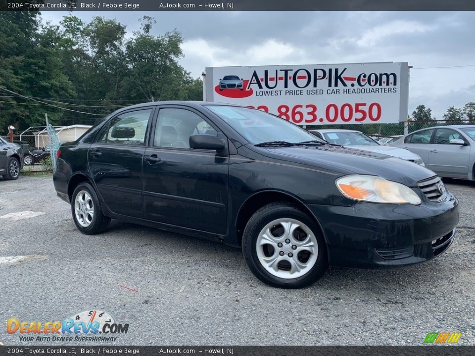 2004 Toyota Corolla LE Black / Pebble Beige Photo #1