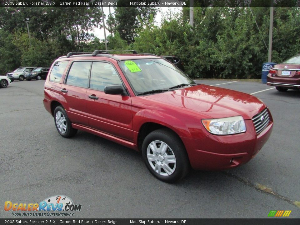 2008 Subaru Forester 2.5 X Garnet Red Pearl / Desert Beige Photo #4
