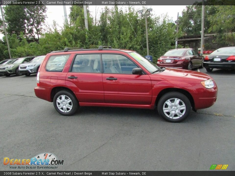 2008 Subaru Forester 2.5 X Garnet Red Pearl / Desert Beige Photo #5