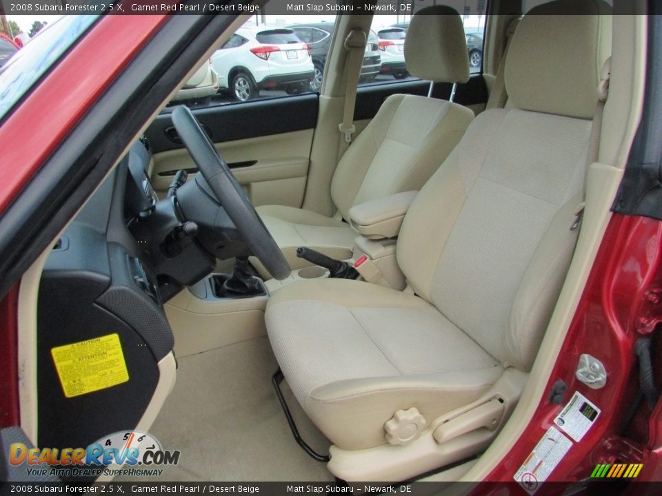 2008 Subaru Forester 2.5 X Garnet Red Pearl / Desert Beige Photo #14
