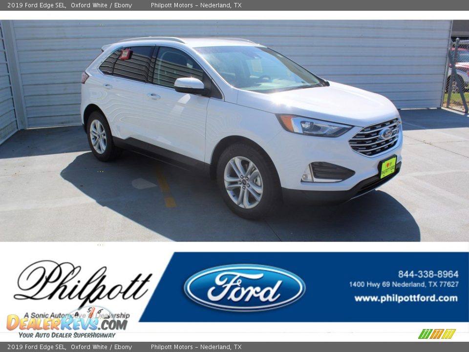 2019 Ford Edge SEL Oxford White / Ebony Photo #1